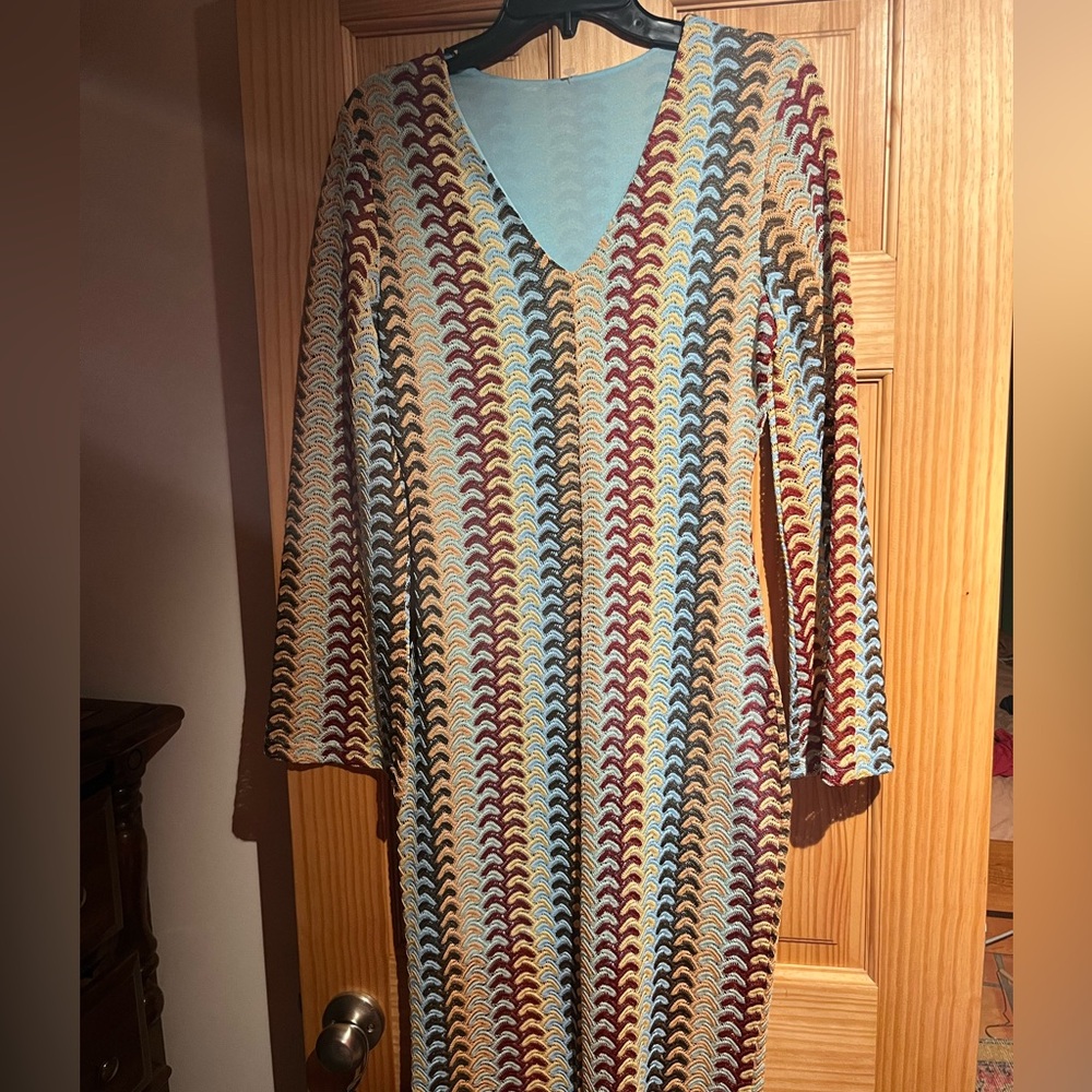 Multicolor V-Neck Women’s Maxi Dress
